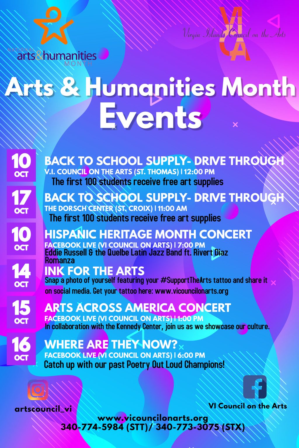 Arts & Humanities Month Calendar Virgin Islands Council on the Arts